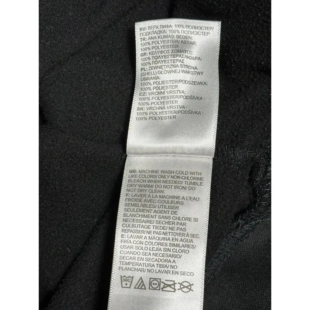 The North Face Hoodie Mens Med Black Gray Logo Fleece Pullover Sweatshirt Warm